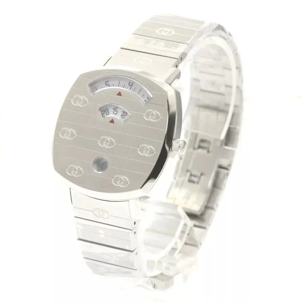 GUCCI Grip watch 157.4/YA157401 Date white Dial Quartz Men's Watch
